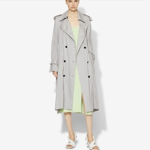 PROENZA SCHOULER linen blend belted trench coat with belt/L
